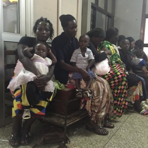 Patients and parents waiting for screening echocardiograms