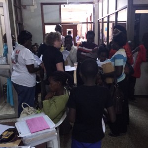 Patients and parents waiting to be seen by pediatric cardiologist