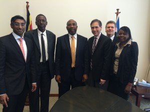 WCI's Deep Gulasekaram (L) with Ugandan Prime Minister Ruhakana Rugunda and other UHI stakeholders